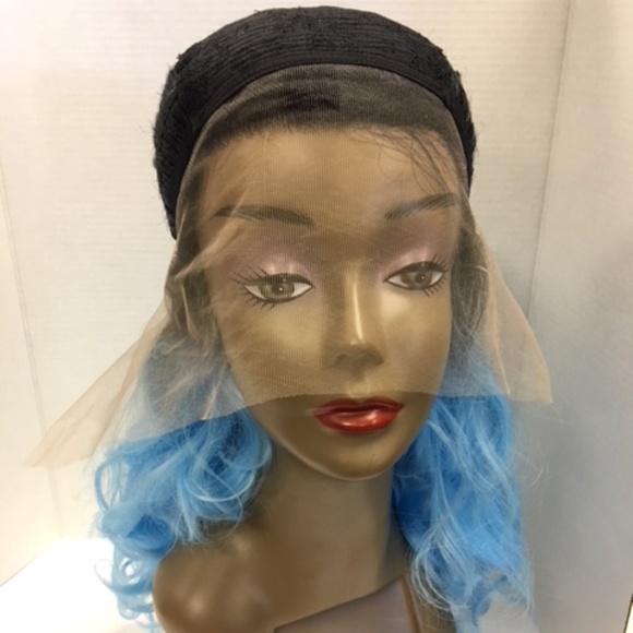 Ombre Blue Lace Front Synthetic Wig - Picture 6 of 6